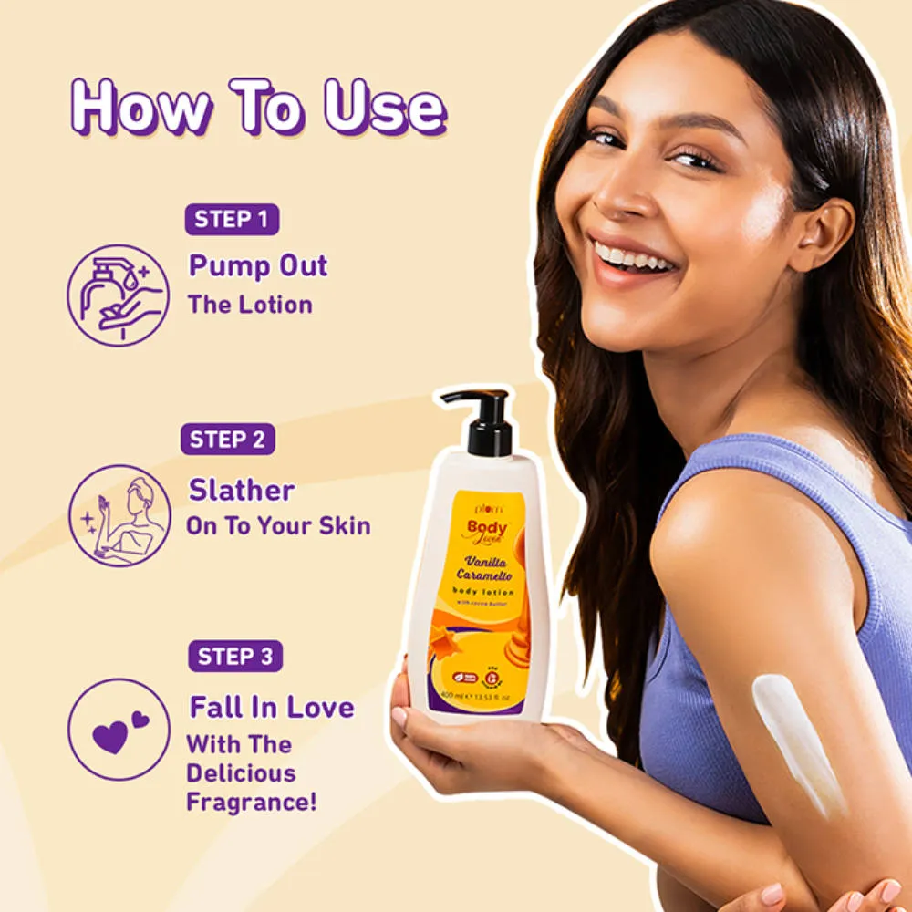 Plum BodyLovin Vanilla Caramello Body Lotion With Cocoa Butter & Vitamin B5 - Pack Of 2