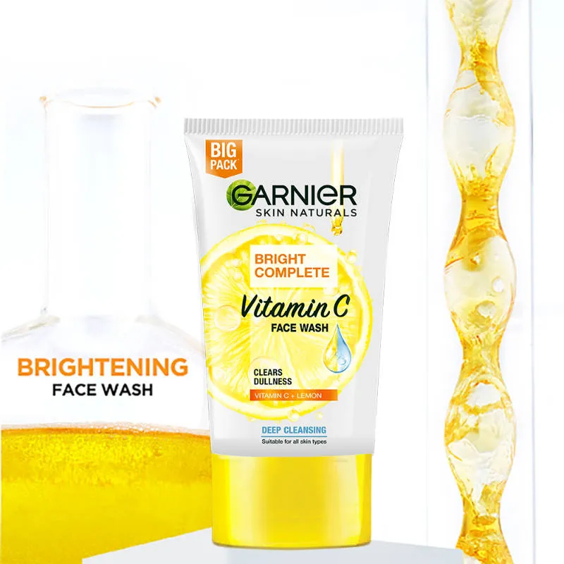 Garnier Vitamin C Regime Bright Complete Facewash With Vitamin C Serum, Serum Cream SPF 40