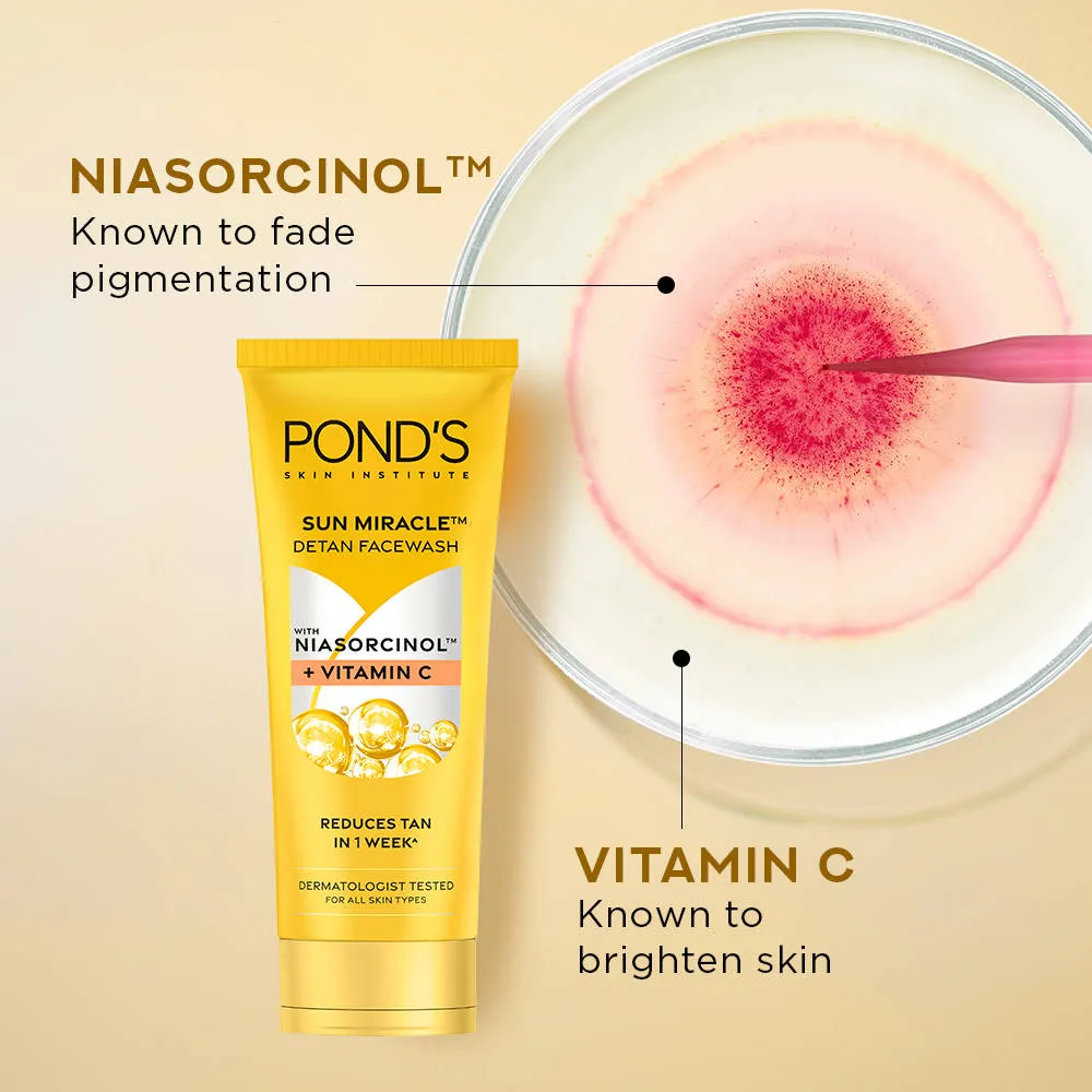 Pond's Ponds Sun Miracle Detan Facewash With Vitamin C & Niacinamide