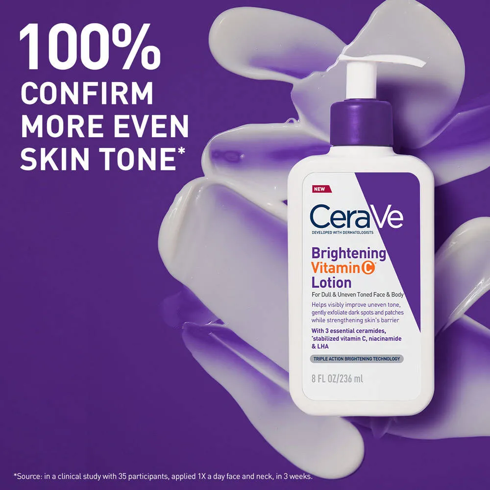 CeraVe Brightening Vitamin C Lotion For Dull, Uneven Skin & Dark Spots, For Face & Body