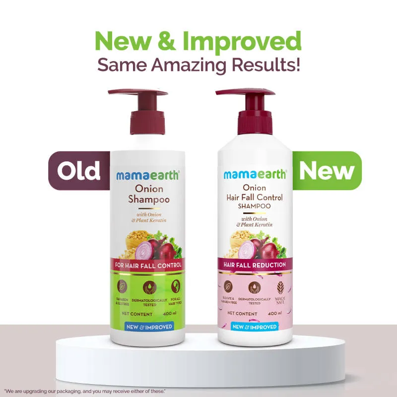 Mamaearth Onion Shampoo For Hair Growth & Hair Fall Control With Onion & Plant Keratin