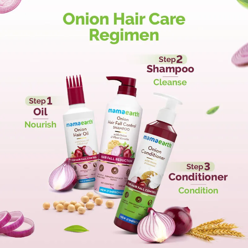 Mamaearth Onion Shampoo For Hair Growth & Hair Fall Control With Onion & Plant Keratin