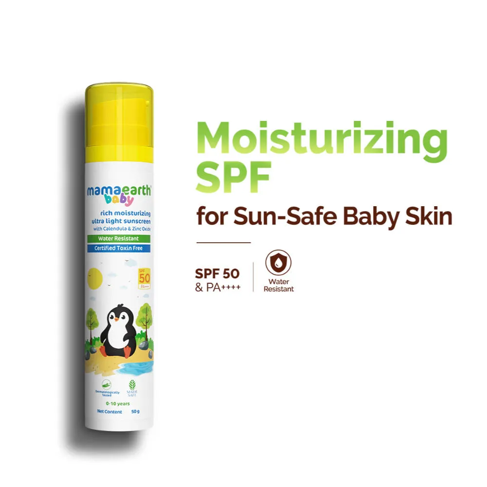 Mamaearth Baby Rich Moisturizing Ultra Light Sunscreen With SPF 50 PA++++