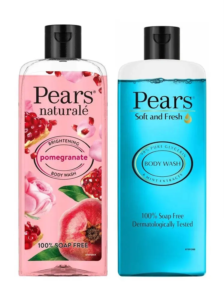 Pears Soft & Fresh And Naturale Brightening Pomegranate Body Wash Combo