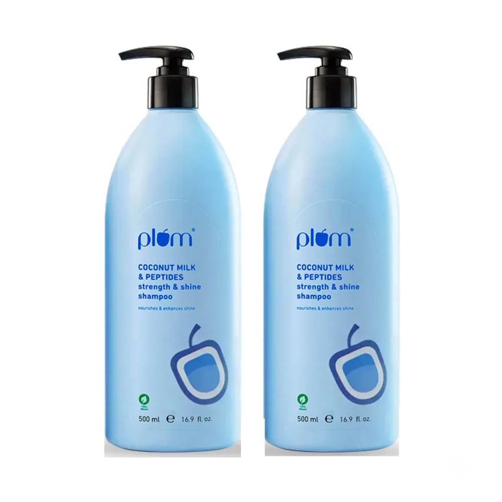 Plum Coconut Milk & Peptides Strength & Shine Shampoo Pack of 2