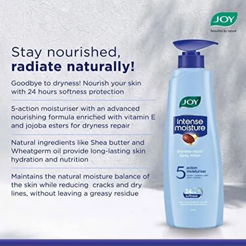 Joy Intense Moisture Dryness Repair Body Lotion - Vit E & Jojoba, 24hr Softness for Winter