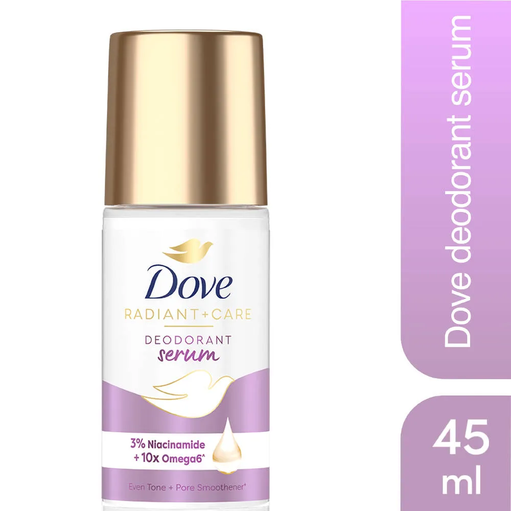 Dove Radiant+Care Roll On Deodorant Serum With 3% Niacinamide & 10X Omega 6