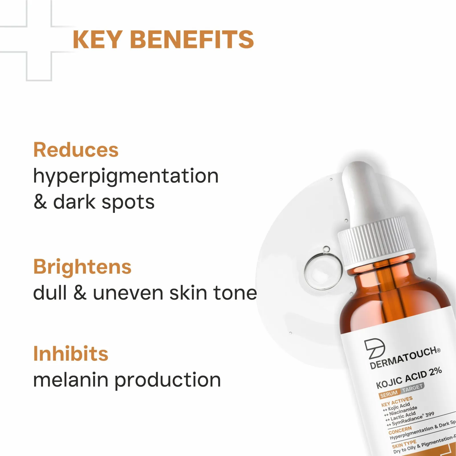 Dermatouch Kojic Acid 2% Serum for Hyperpigmentation & Dark Spots 30ml