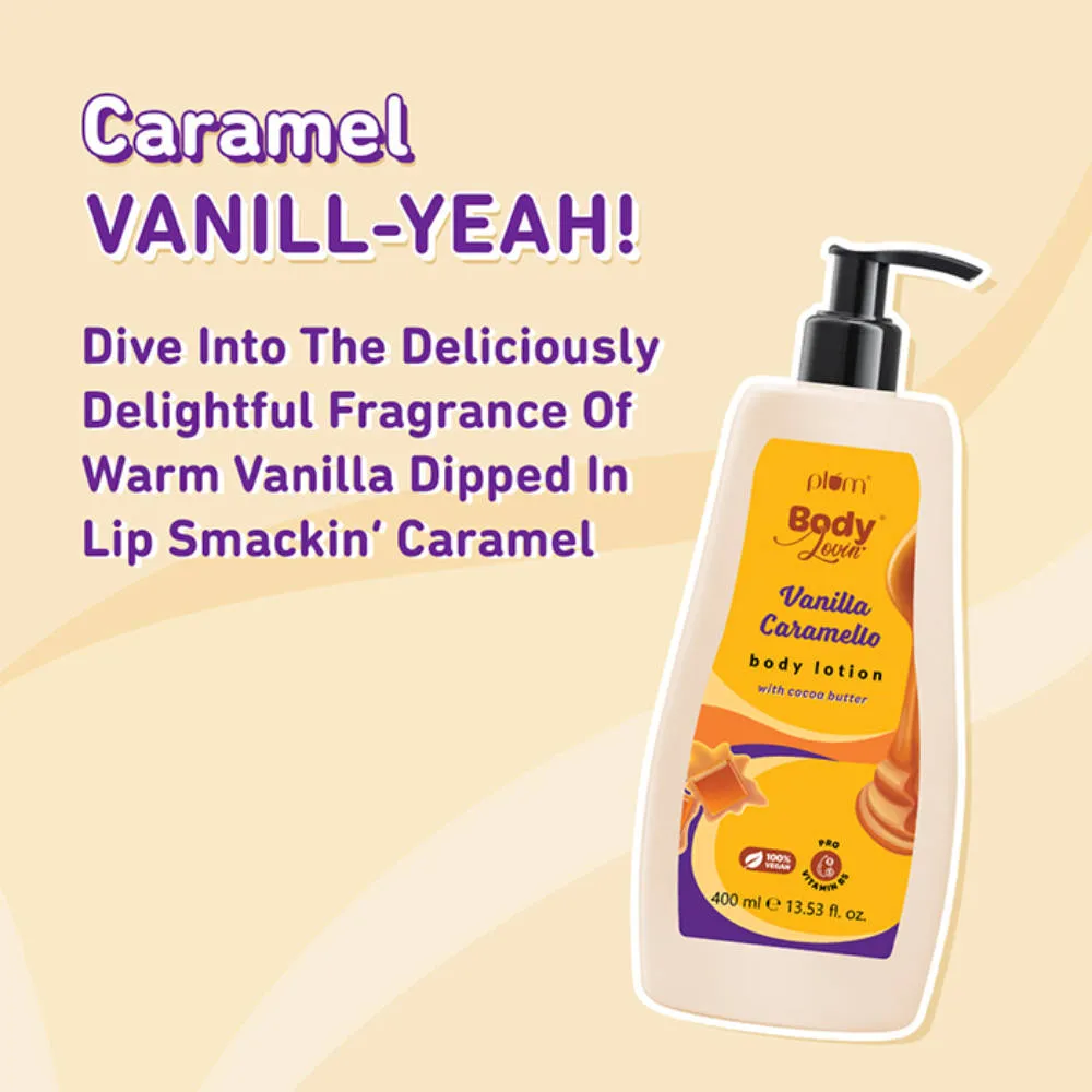 Plum BodyLovin Vanilla Caramello Body Lotion With Cocoa Butter & Vitamin B5 - Pack Of 2
