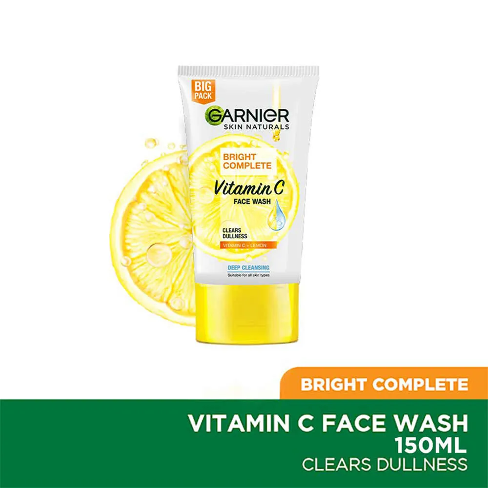 Garnier Vitamin C Gel Face Wash for Brighter Skin Gently Cleanses Skin & Removes impurities