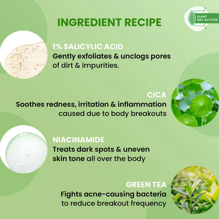 Dot & Key Cica Calming Salicylic Exfoliating Shower Gel, With Niacinamide, Acne & Oil Control