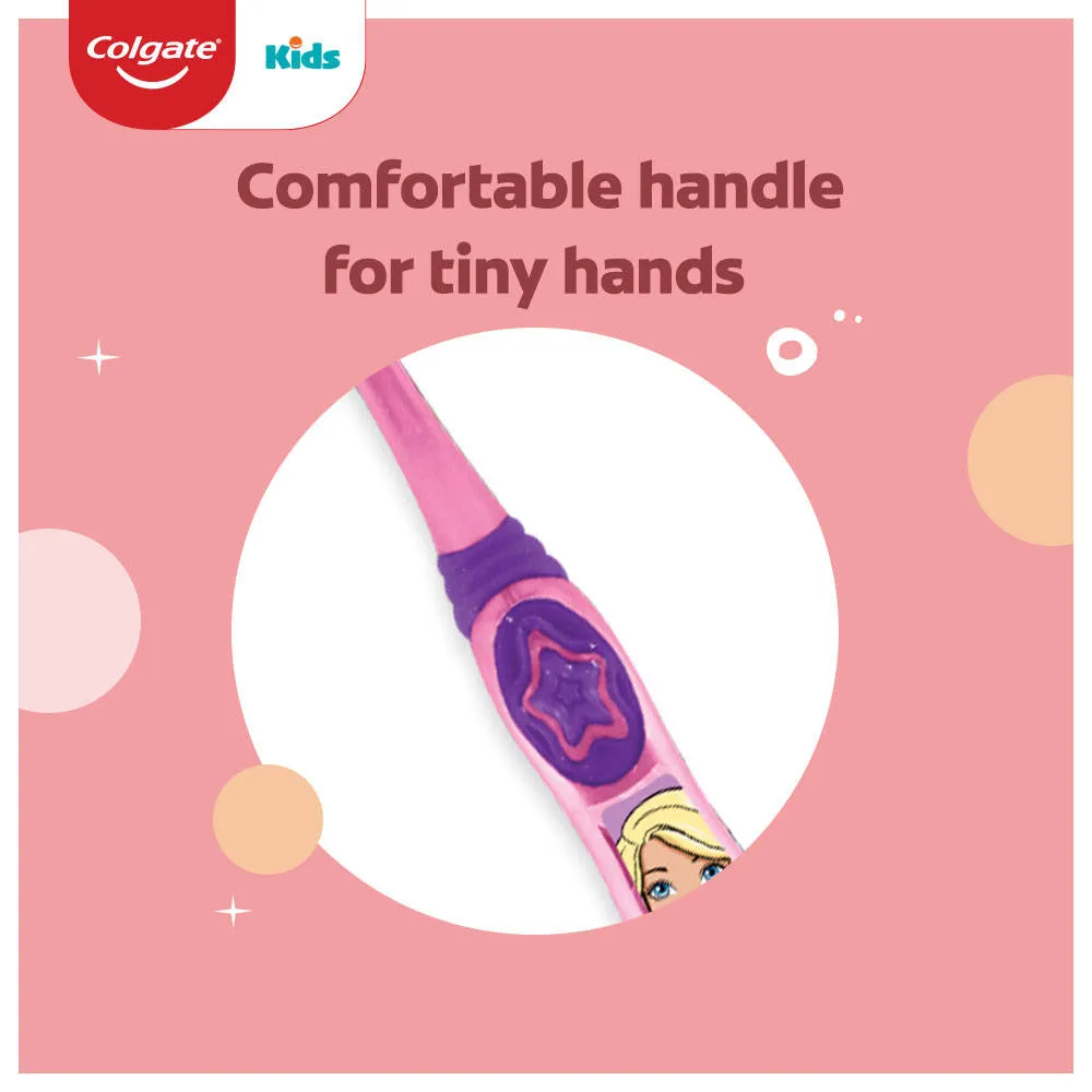 Colgate Kids Barbie Toothbrush- Extra Soft with Tongue Cleaner - 5 + Years
