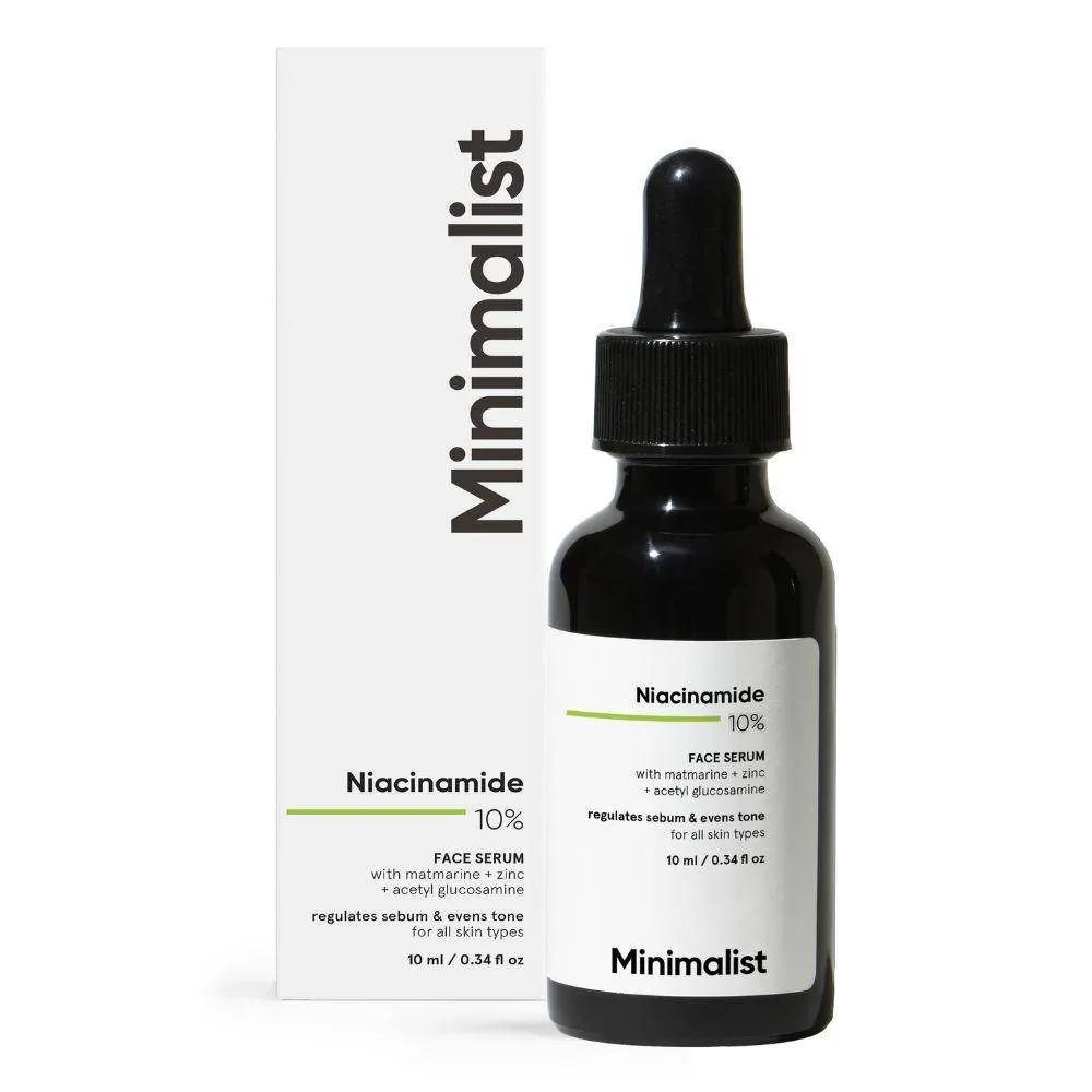 Minimalist 10% Niacinamide Face Serum With Matmarine + Zinc For Reducing Oil & Blemishes