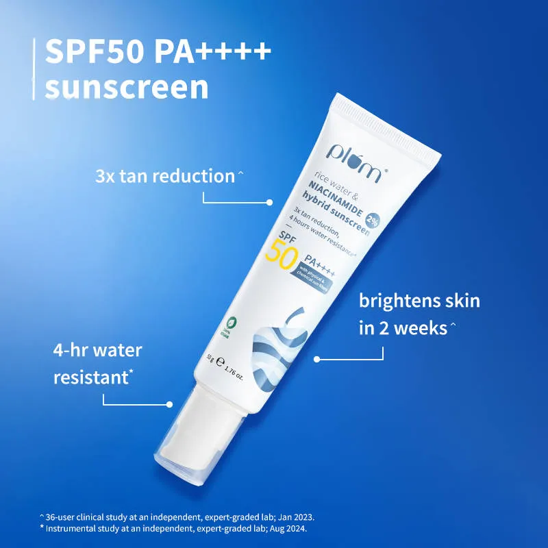 Plum CSM Combo - Saffron Face Wash, Saffron Moisturizer and Niacinamide and Rice Water SPF Sunscreen