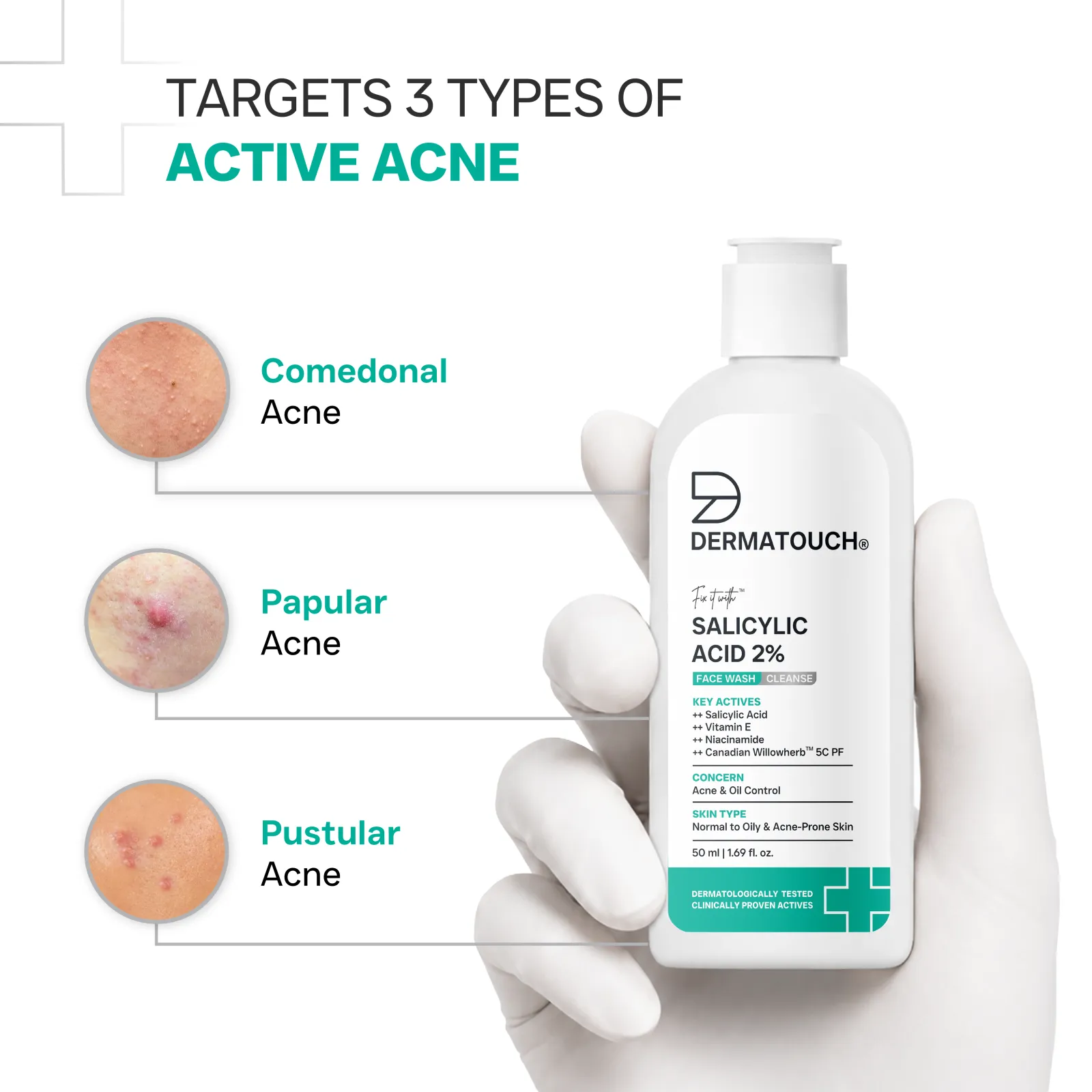 Dermatouch Salicylic Acid 2% Face Wash for Acne & Oil Control