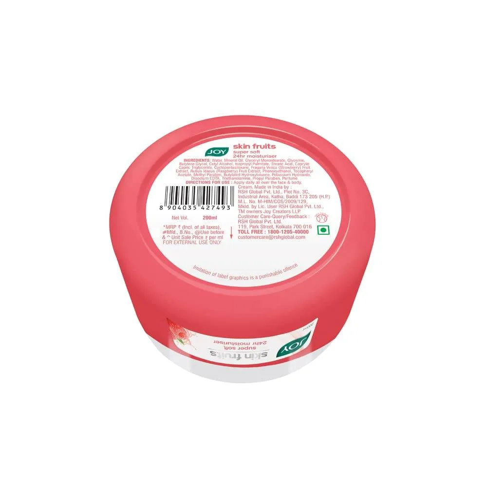 Joy Skin Fruits Soft Moisturizer For Face & Body with Berries & Vitamin E - Lightweight & Oil Free
