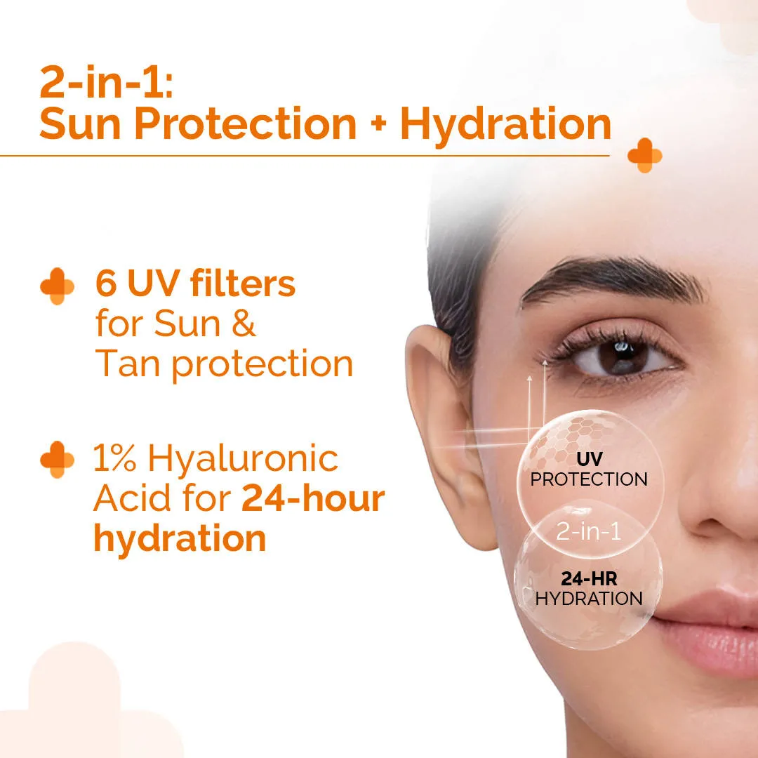 The Derma Co 1% Hyaluronic Sunscreen SPF 50 PA++++ Aqua Gel For Normal To Oily... - In-Vivo tested
