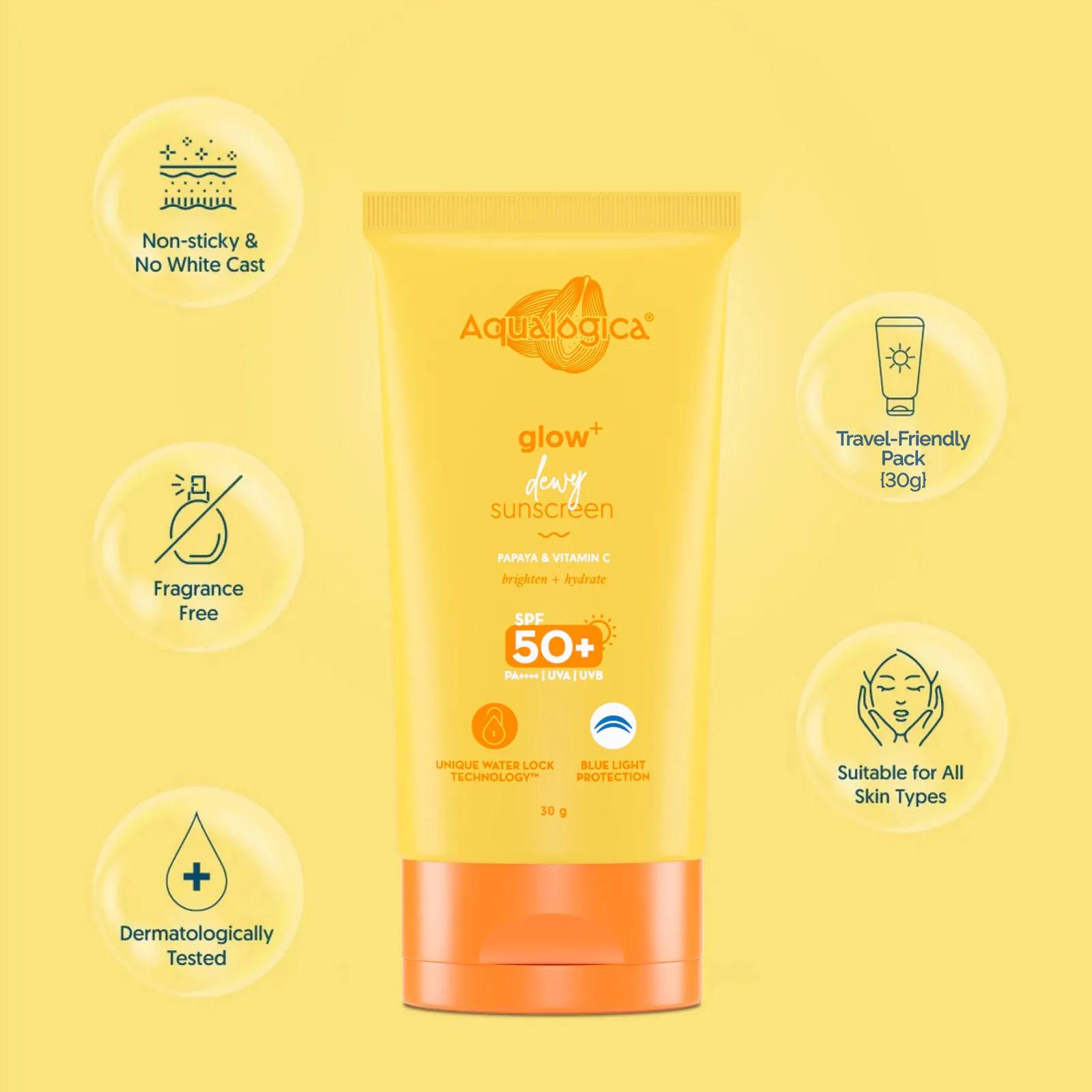 Aqualogica Glow+ Dewy Sunscreen Gel SPF 50+ PA++++