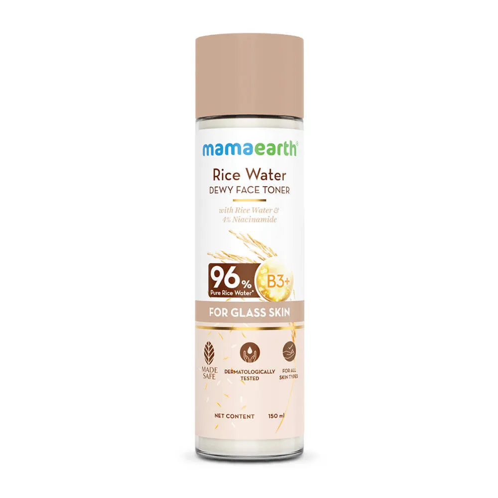 Mamaearth Rice Water Dewy Face Toner with 4% Niacinamide for Glass Skin and All Skin Types