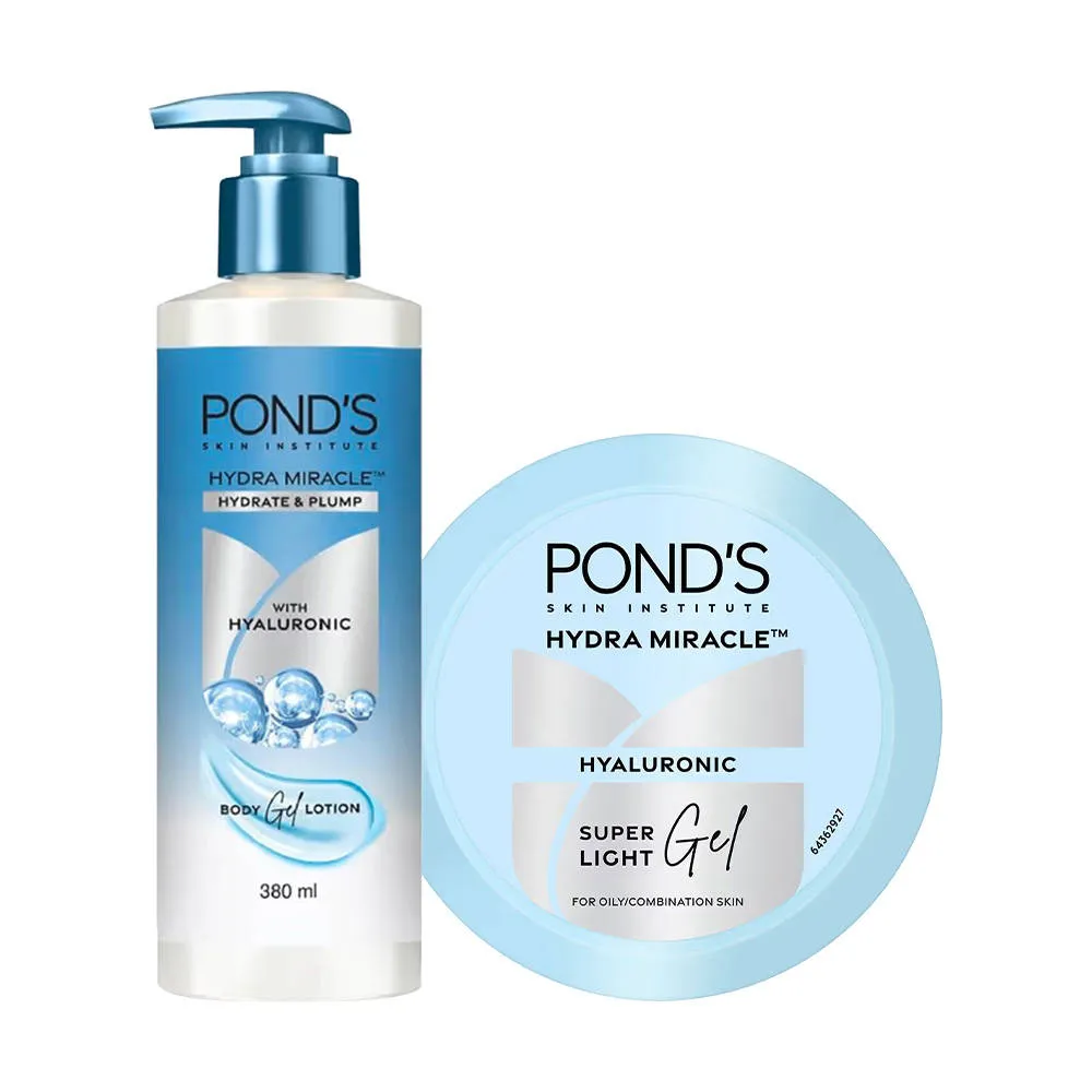 Pond's Ponds Super Light Gel Oil-Free Moisturize + Hydra Miracle Body Gel Lotion Combo