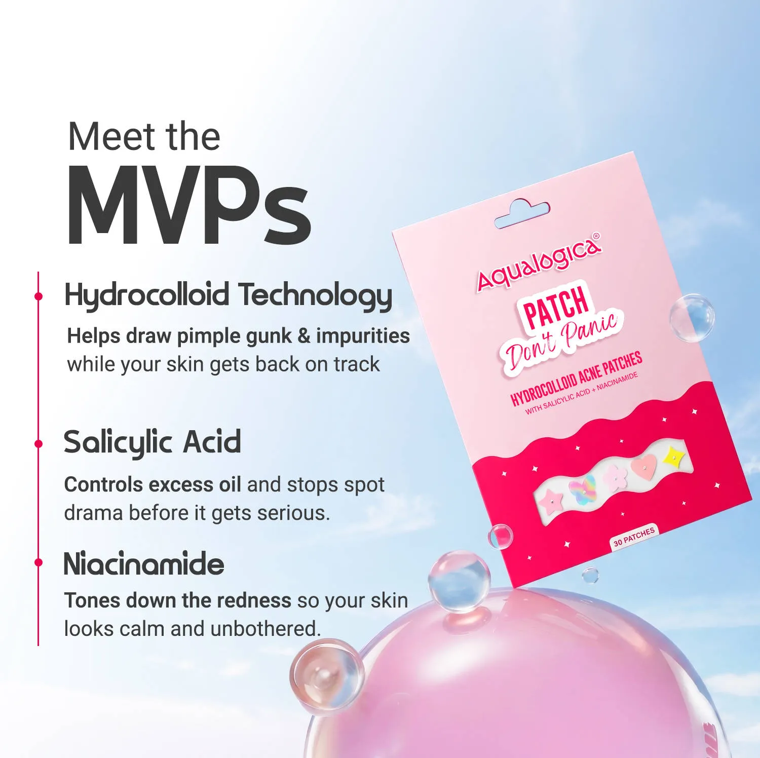 Aqualogica Don’T Panic Acne Patches - Pack of 30