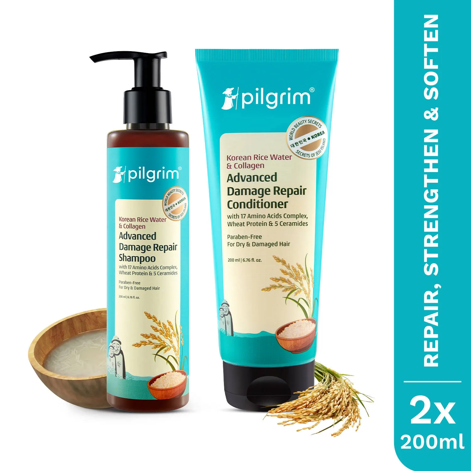 Pilgrim Damage Repair Duo Damage Repair Shampoo & Conditioner Repairs, Nourishes & Strengthens Hair