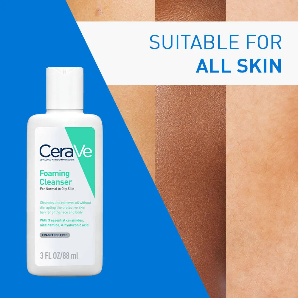 CeraVe Foaming Cleanser Face Wash For Oily Skin with Ceramides, Dermatologist Recommended
