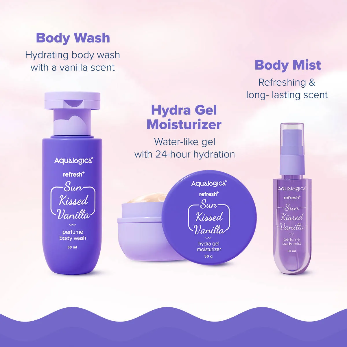 Aqualogica Refresh + Sun Kissed Vanilla Body Care Set
