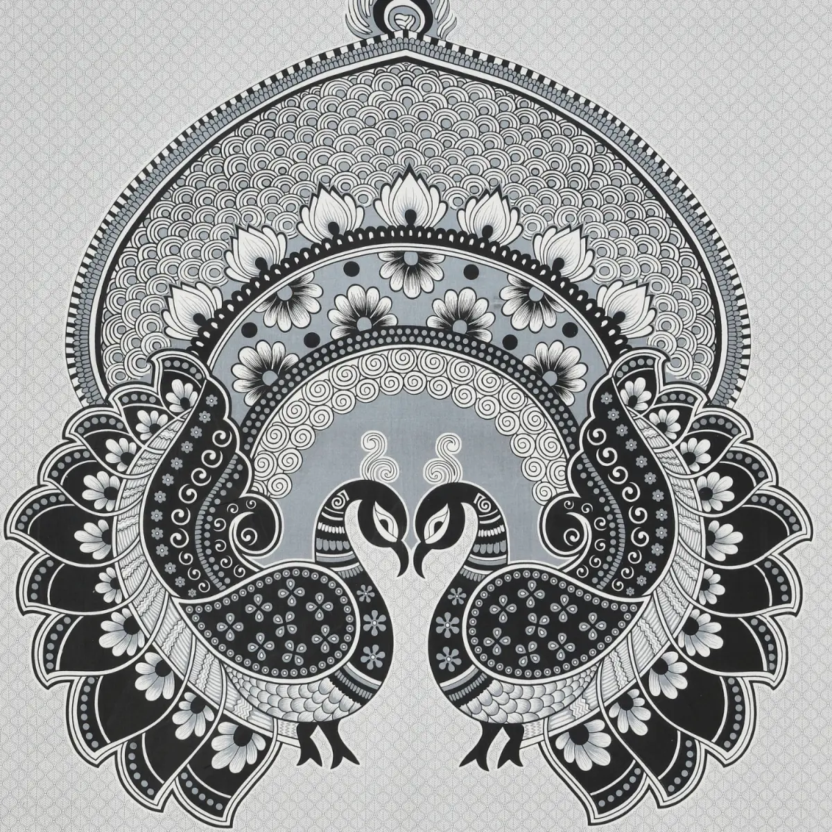 Pure Cotton Jaipuri Bedsheet (peacock Printed)