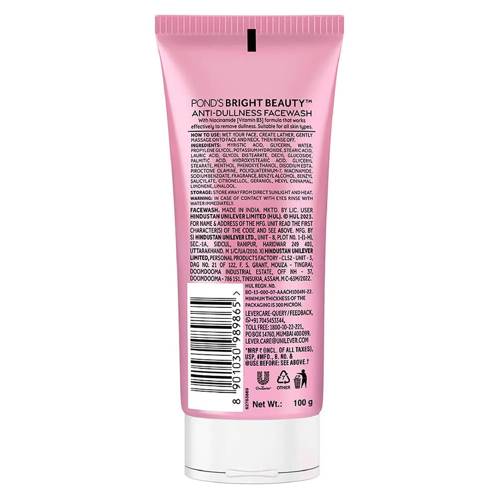 Pond's Ponds Bright Beauty Facewash with Niacinamide, For Glass Skin-like Shine