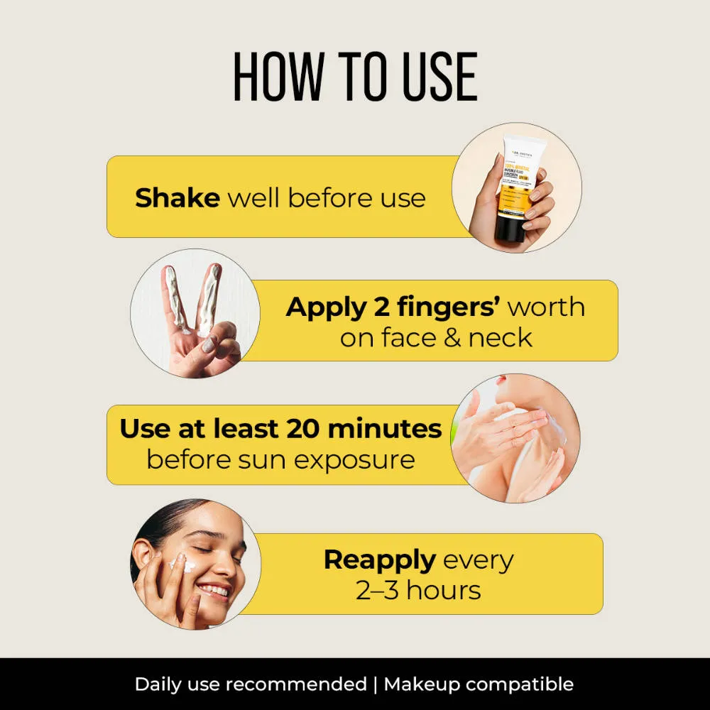 Dr. Sheth's 100% Mineral Invisible Fluid Sunscreen In-Vivo Tested SPF 50+ PA++++