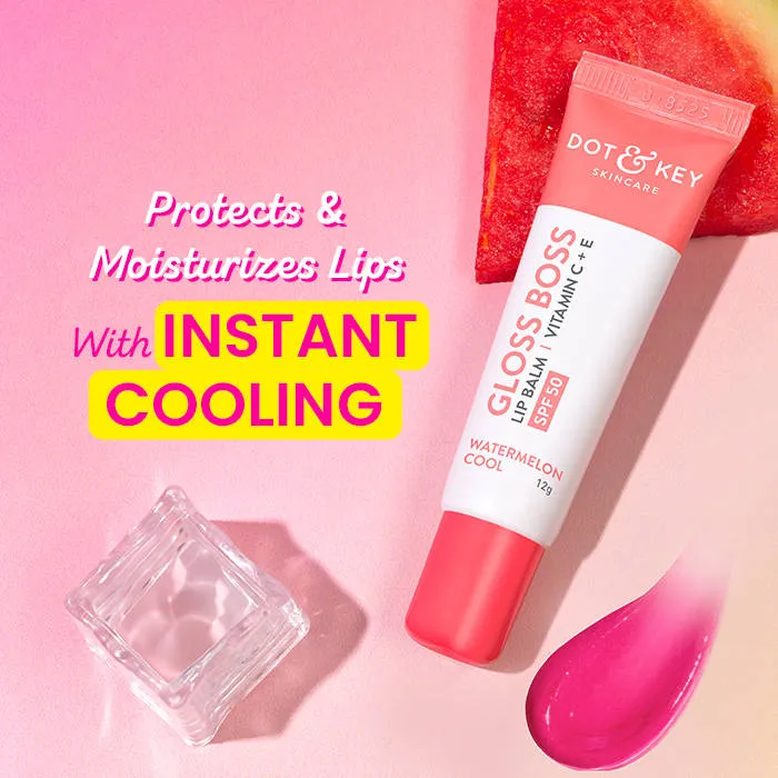 DOT & KEY GLOSS BOSS LIP BALM VITAMIN C + E SPF 50 CARAMEL KISS - 12G