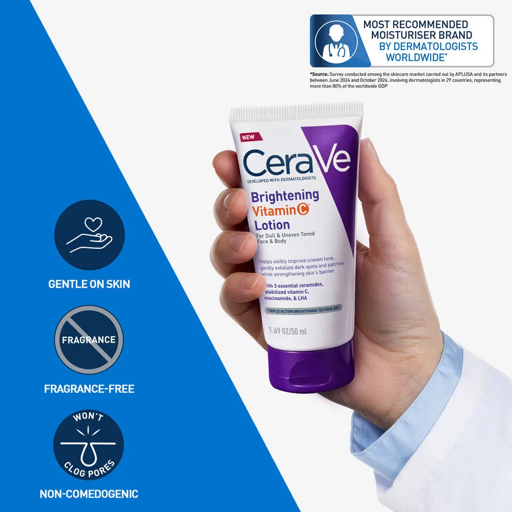 CeraVe Brightening Vitamin C Lotion For Dull, Uneven Skin & Dark Spots, For Face & Body