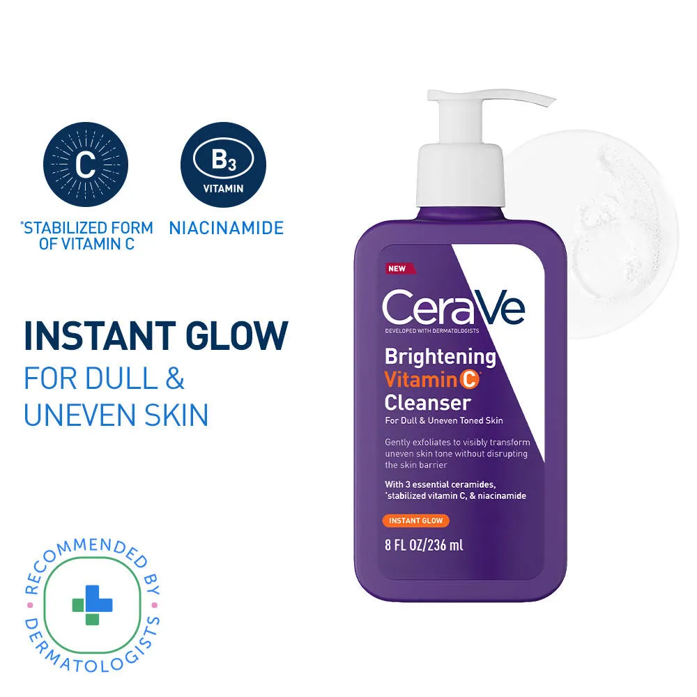 CeraVe Brightening Vitamin C Face Wash For Dull & Uneven Skin