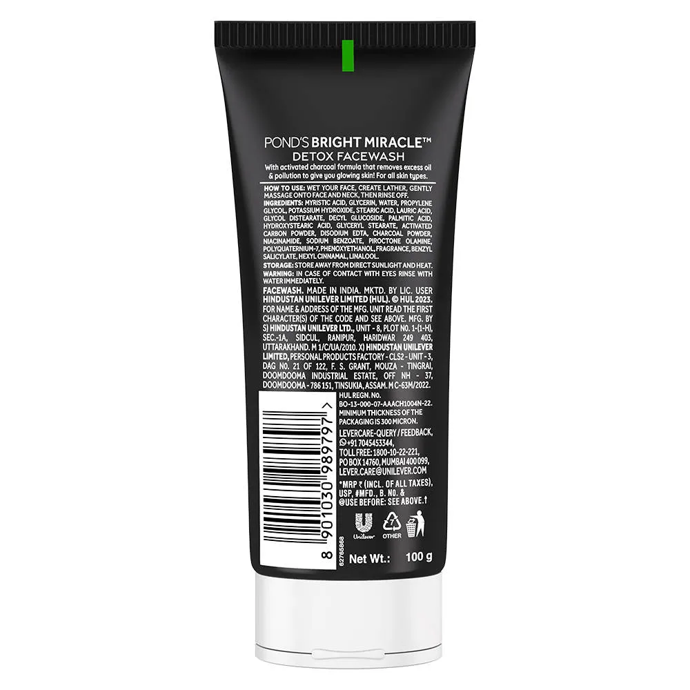 Pond's Ponds Pure Detox Anti-Pollution Purity Face Wash With Activated Charcoal
