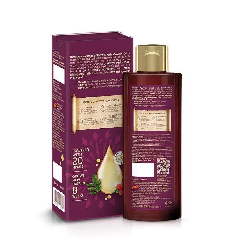 Himalaya Ayurveda Secrets Hair Growth Oil With Bringha, Hibiscus And Curry Leaf