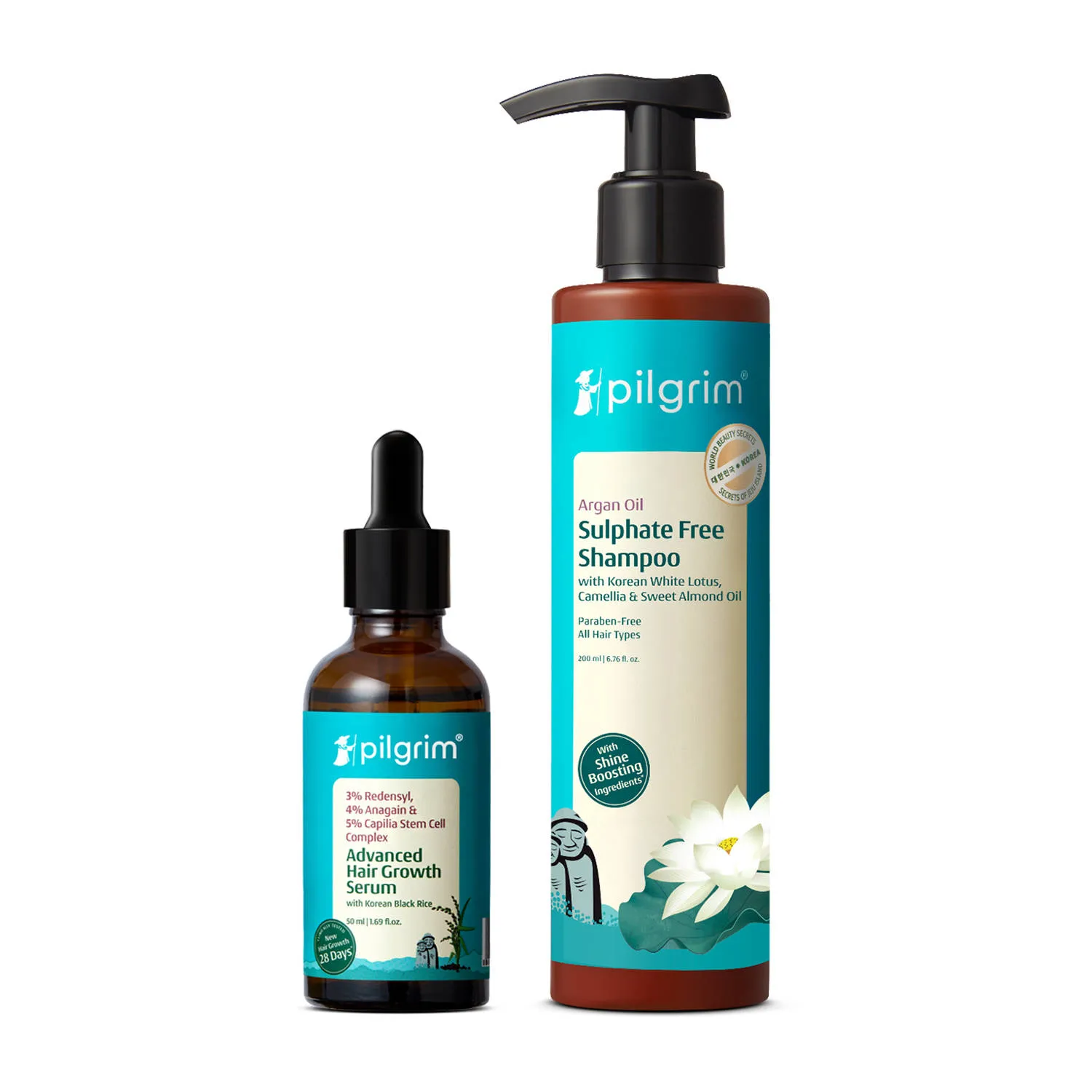 Pilgrim 2-Step Combo Hair Growth Regime For Hair Fall Control & Growth Strengthens & Nourishes Hair