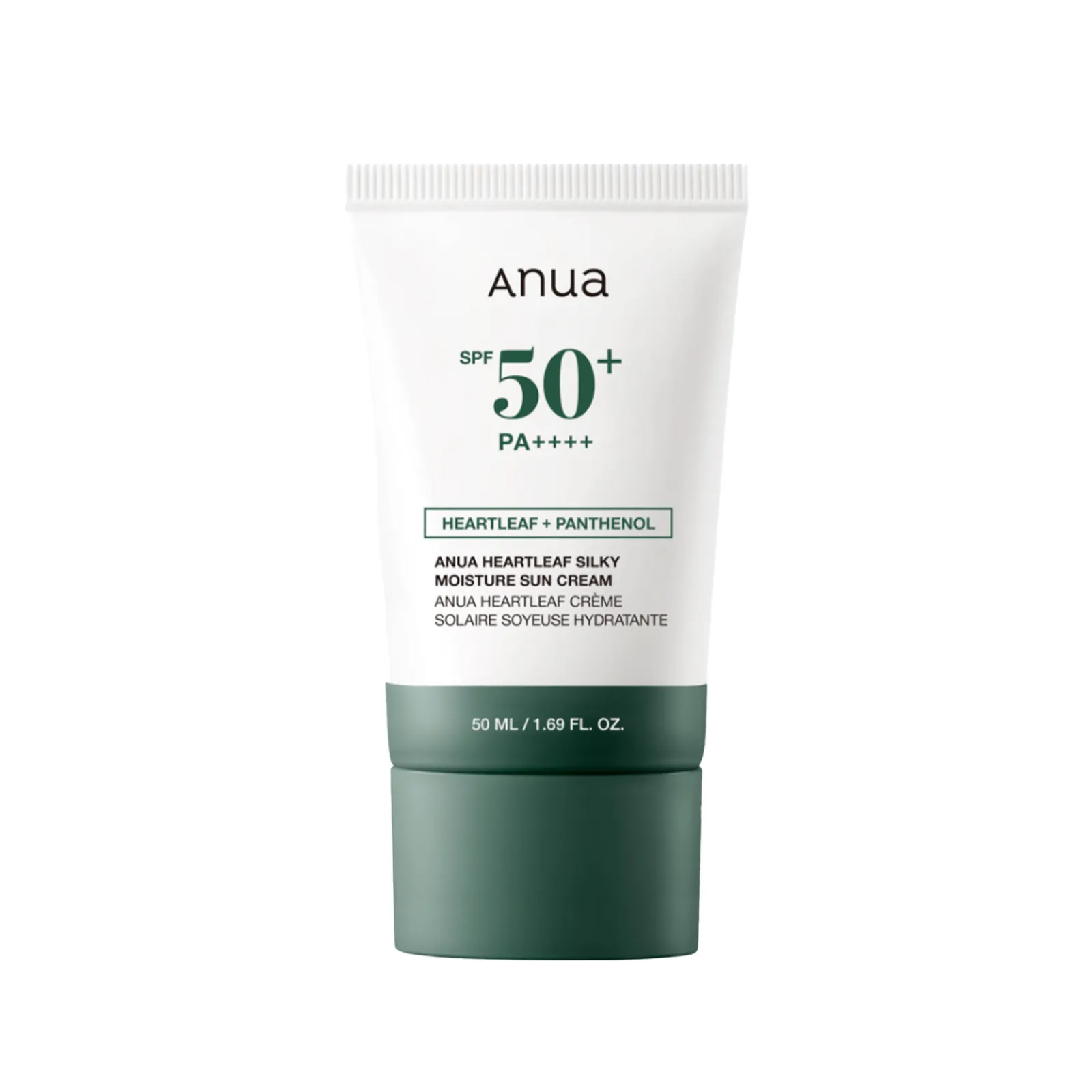 Anua Heartleaf Silky Moisture Sun Cream SPF 50+ PA++++ Hydrating Sunscreen, No White Cast