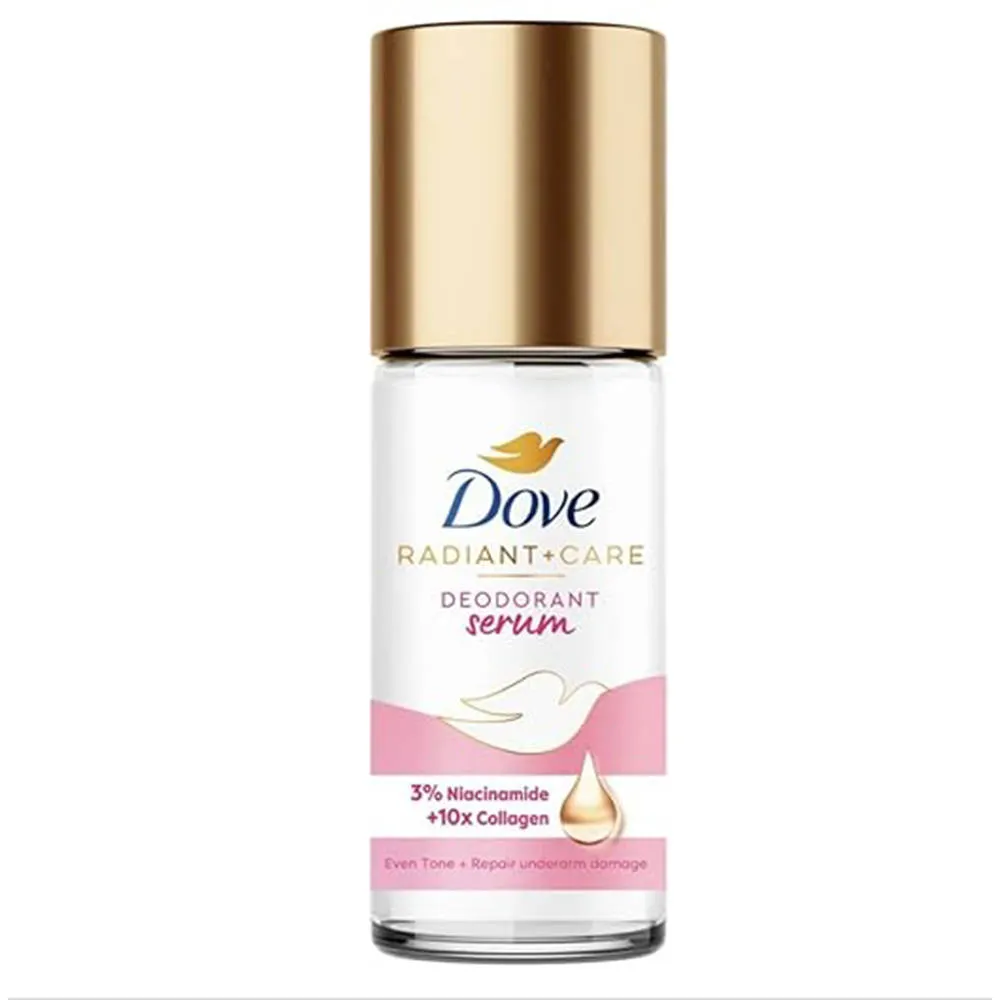 Dove Radiant+Care Roll On Deodorant Serum With 3% Niacinamide & 10X Collagen