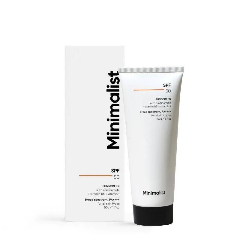 Minimalist SPF 50 PA ++++ Sunscreen With Multi-Vitamin For Reducing Photoaging & No White Cast
