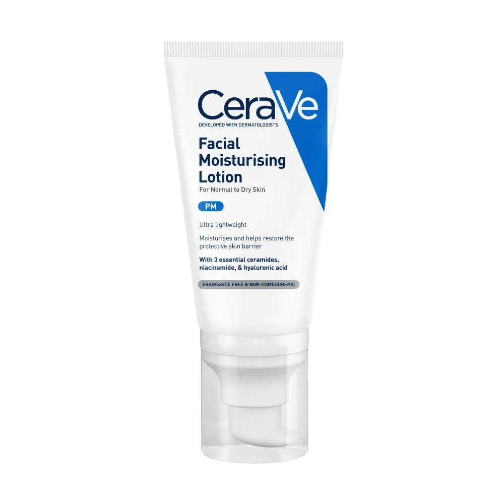 CeraVe PM Facial Moisturizer Lightweight Night Cream with Ceramides, Niacinamide & Hyaluronic Acid