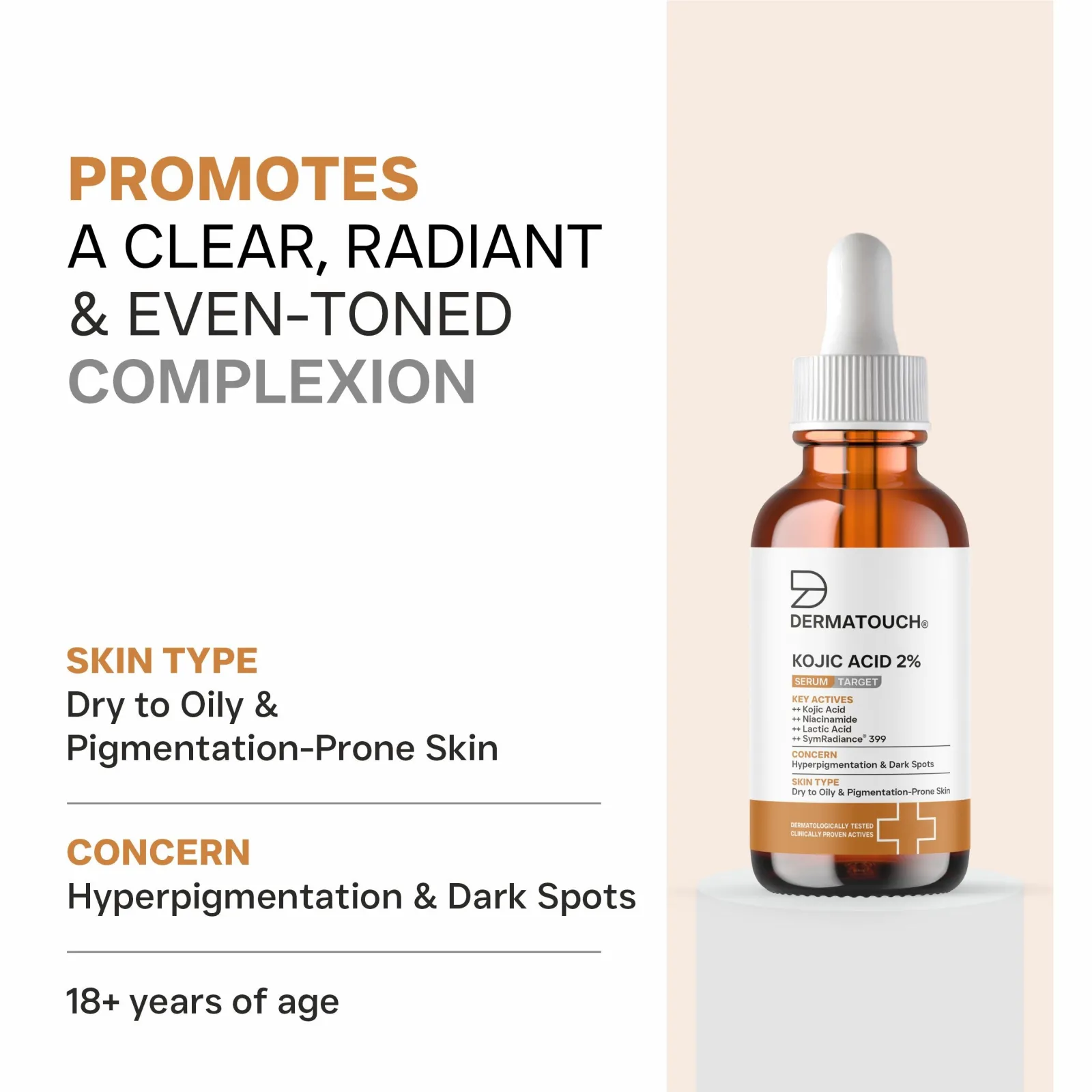 Dermatouch Kojic Acid 2% Serum for Hyperpigmentation & Dark Spots 30ml