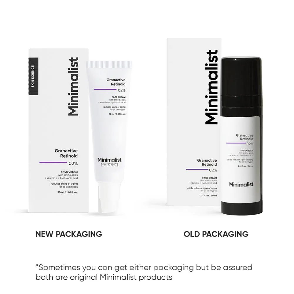 Minimalist 2% Granactive Retinoid Anti Aging Face Cream With Vitamin E & HA