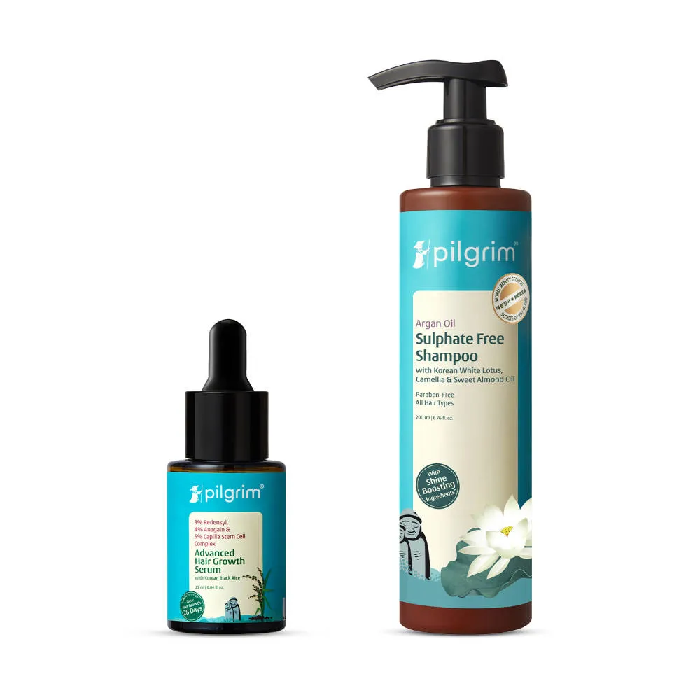 Pilgrim Hair Growth Kit with Advanced Hair Growth Serum +Sulphate-Free Shampoo
