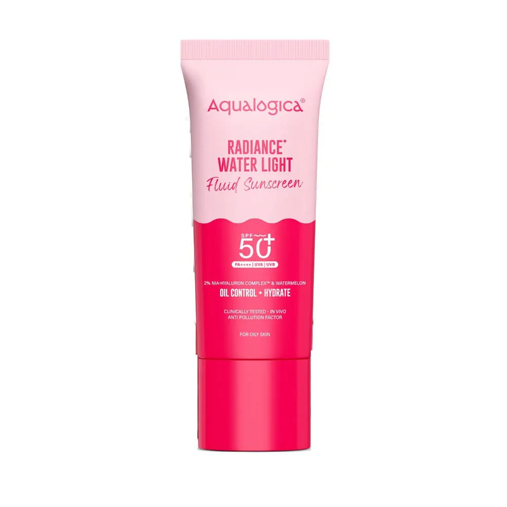 Aqualogica Radiance Fluid Sunscreen SPF50+ PA++++ with Niacinamide & Watermelon For Oily Skin