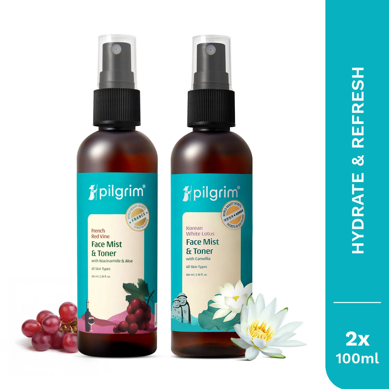 Pilgrim Red Vine & Jeju Toner & Mist Combo