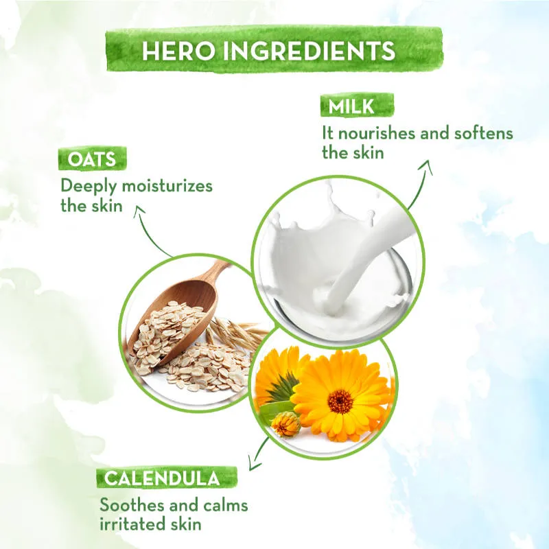 Mamaearth Milky Soft Head to Toe Wash With Oats, Milk, and Calendula for Babies