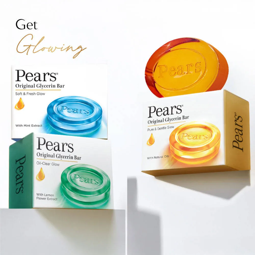 Pears Pure & Gentle Soap Bar Paraben-Free Body Soaps for Soft Skin - Pack of 8