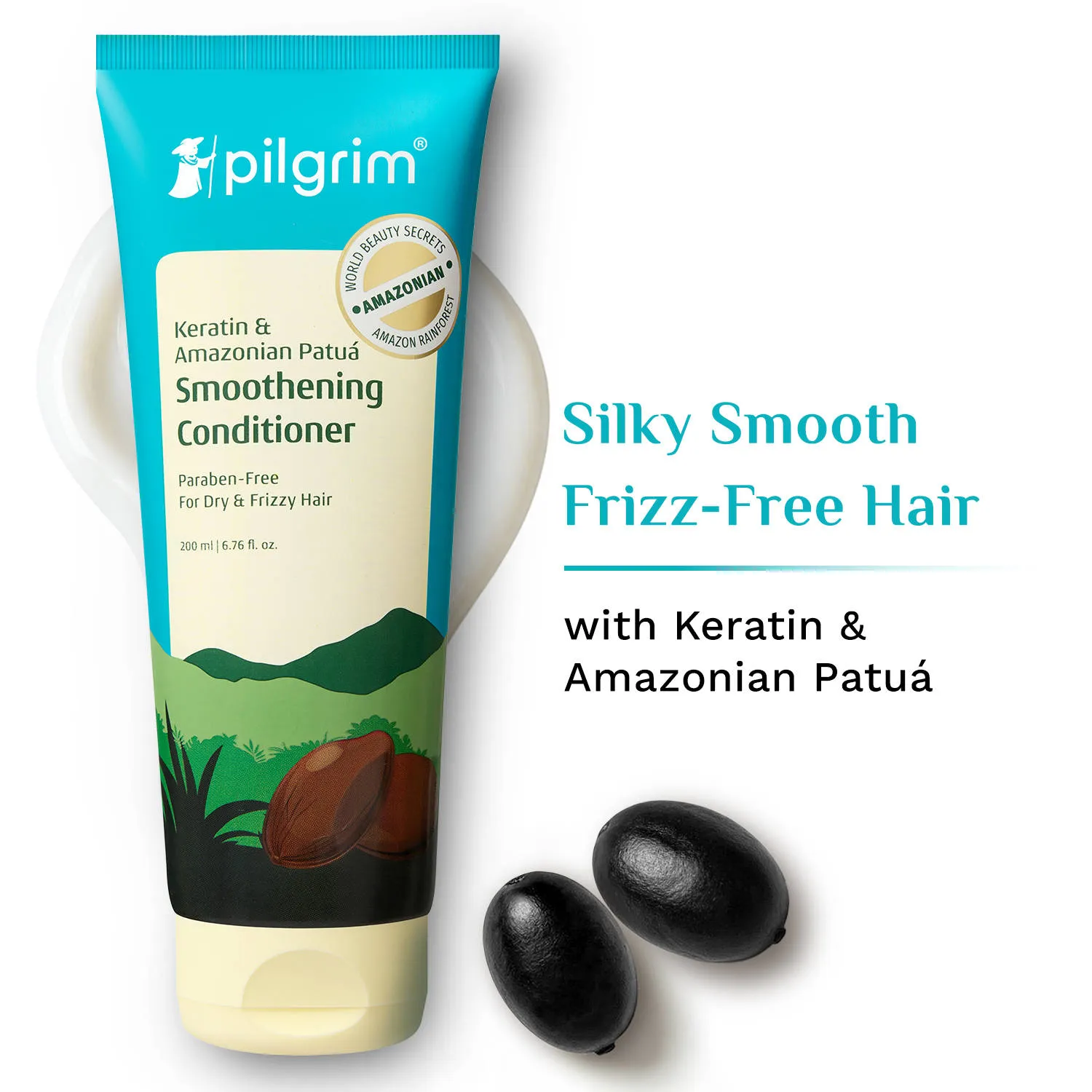Pilgrim Amazonian Patua & Keratin Hair Smoothing Conditioner for Dry & Frizzy Hair Paraben Free