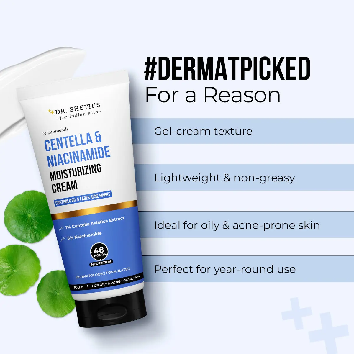 Dr Sheths Centella & Niacinamide Moisturizing Cream - 100g